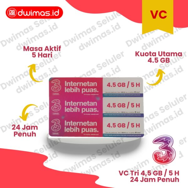 VC Tri Happy 4,5 GB / 5 Hari